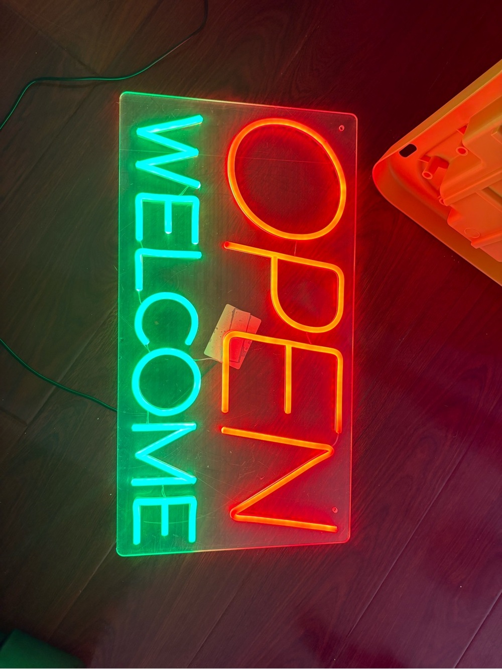 Brand new Red & Green OPEN WELCOME Neon Sign - Home Accents